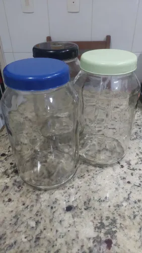 Vidro conserva 3,6l com tampa plástica colorida