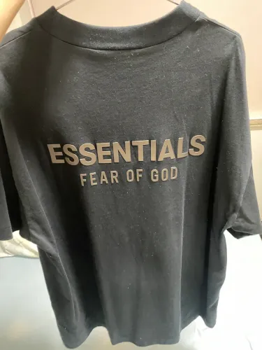 Camiseta preta Fear of god Essentials Tam M