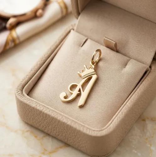 Pingente Letra A em Ouro 18K 750