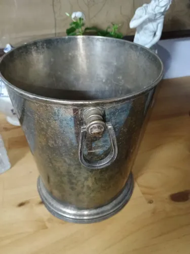 Balde antigo para champagne prata Wolff