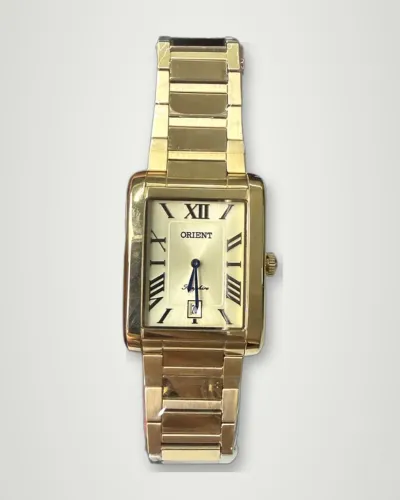 Relógio Orient Eternal Tank Dourado GGSS1021 C3KX Safira Novo Sem Uso