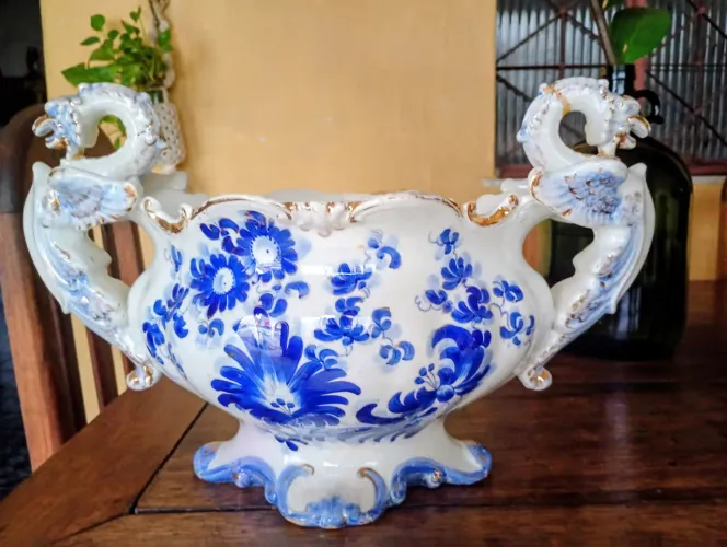 Vaso de ceramica chinês da década de 1930 - relíquia