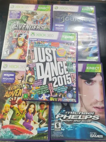 5 jogos x box 360 kinect Originais