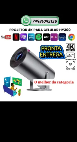 Projetor Portátil de imagem HY300, ja atualizado, o melhor da categoria, aproveite