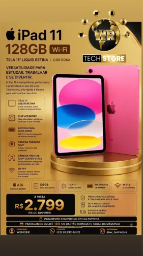 iPad A16 (11) 128GB WI-FI // ROSA // COMPRE COM SEGURANÇA