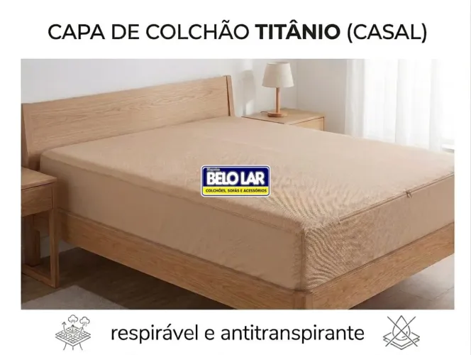 Capa para Colchão Titânio Casal cor Bege