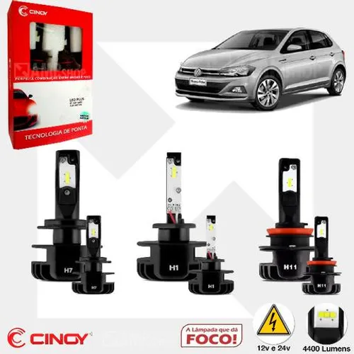 Kit Led Cinoy H7 + H1 + H11 Vw Polo Virtus 17 A 19