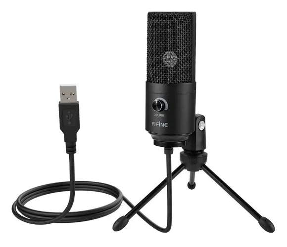 Microfone Condensador Fifine K669 USB - Youtube / Podcast / Estúdio / Gravação Vocal / Etc