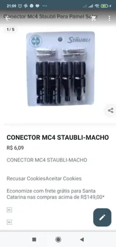 VENDO CONECTOR MC4 STAUBLI-MACHO ! 