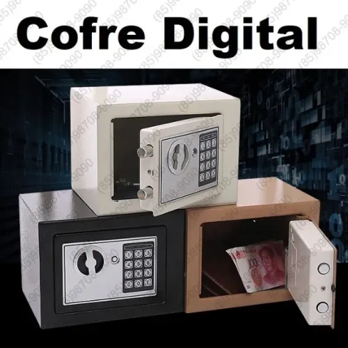 cofre eletrônico digital com senha e chave 23cm