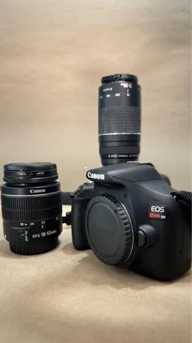 Câmera Canon EOS T6 kit  + Lente 75-300mm + Acessórios