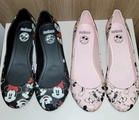 2 pares Sapatilhas Melissa Ultragirl Minnie e Mickey Tam 37