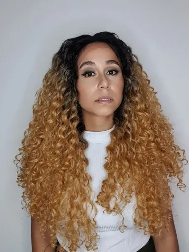 peruca lace front cacheada ruiva fibra futura 70 cm