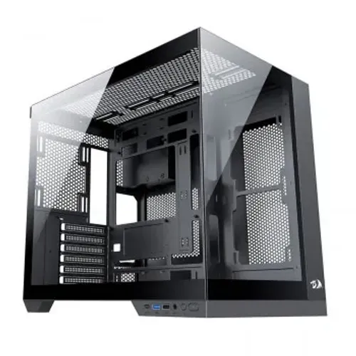 Gabinete Gamer Redragon Wideload Pro Black, Mid tower, Lateral e Frontal em Vidro, Sem Fan