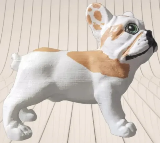Action Figure de Cachorro Buldog Francês Malhado