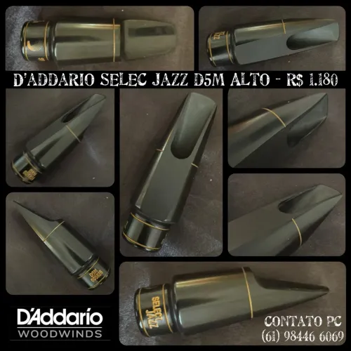 Boquilha D?Addario Select Jazz D5M para Sax Alto