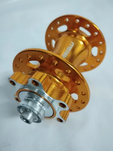 Cubo Dianteiro de Roda Disco para Bicicleta Vercelli 36f Dourado Novo