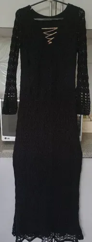 Vestido longo crochê