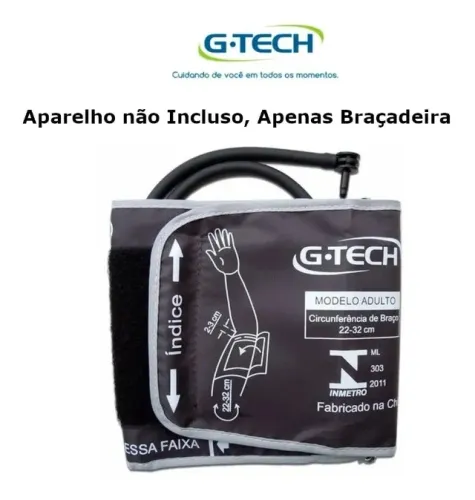 Braçadeira G-Tech 22 a 36 cm para medidor de pressão digital (Nova)
