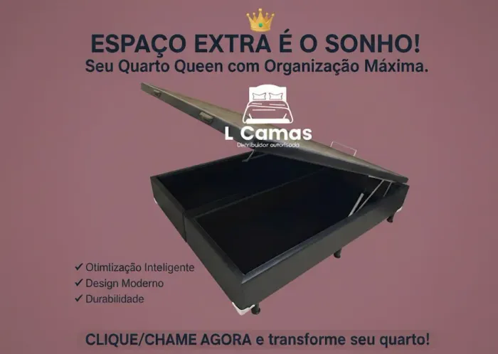Cama Box Bau Queen 