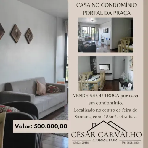 CASA NO CONDOMÍNIO PORTAL DA PRAÇA - FSA