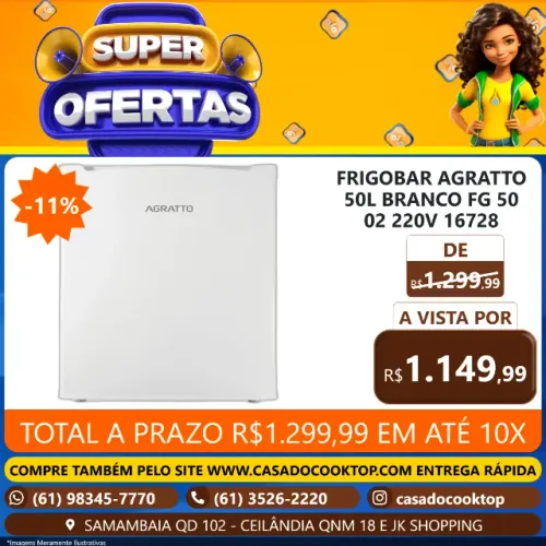 FRIGOBAR AGRATTO 50L BRANCO FG50-02 220V 16728