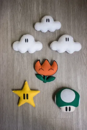 Kit Super Mario em Feltro - 6 Peças Decorativas
