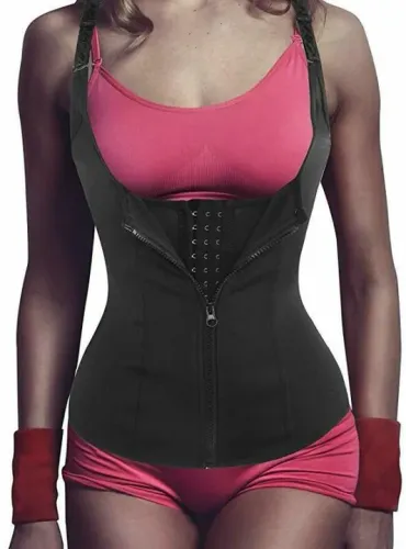 Cinta Feminina Modeladora com Zíper: Dupla Compressão para Redução Abdominal e Suporte