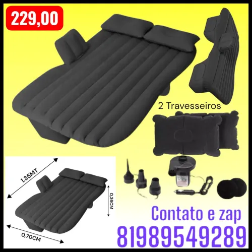 Cama Colchão Para Carro Inflável Viagem Resistente Mc-001