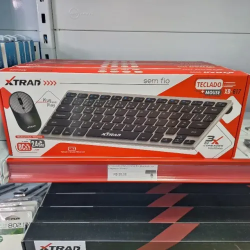 Teclado e Mouse Sem Fio com Receptor e Bluetooth
