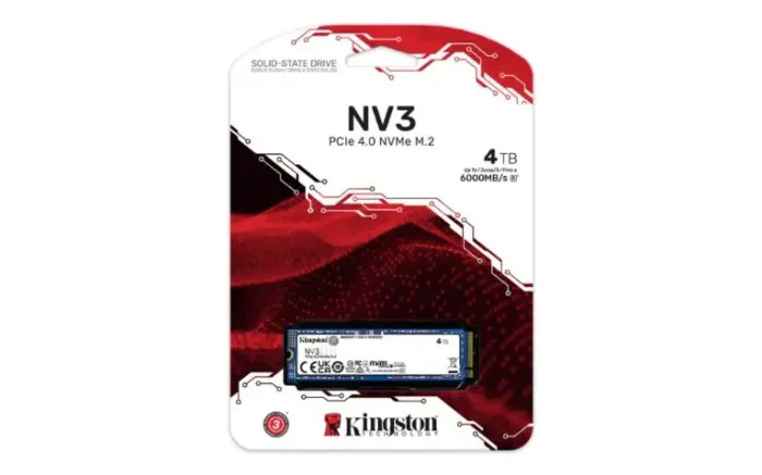 SSD 4TB Kingston NV3, M.2 2280, PCIe 4.0, L6000 MB/s, G5000 MB/s - SNV3S/4000G