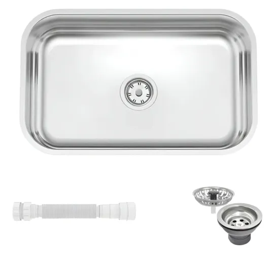 Cuba De Embutir Lavínia Com Válvula Em Aço Inox Acetinado Escovado Tramontina 56x34cm