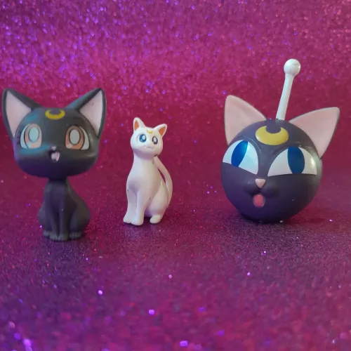 Coleção de figuras Sailor Moon - Luna, Artemis e Lua Bola