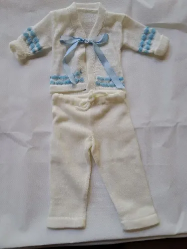 Conjunto RN de tricô 2 fios, novo.