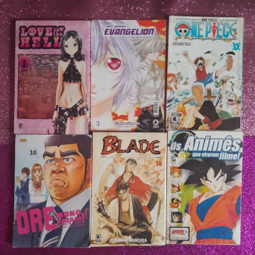 Kit Mangas one Piace Blade Love in Hell Evangelion Ore Dragon Ball