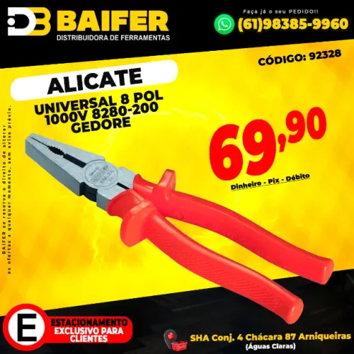Alicate Universal 8 Polegadas 1000v 8280-200 Gedore
