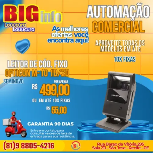 Leitor de codigo de barras Fixo Opticon M-10 2D