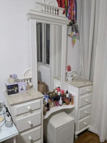 Penteadeira vintage branca de imbuia