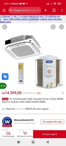  2 (Dois) Ar condicionado inverter 56000 BTUs 