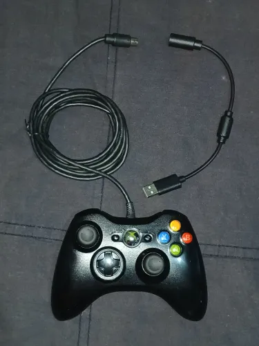 Controle usb original Microsoft Xbox 360 preto raro lindo