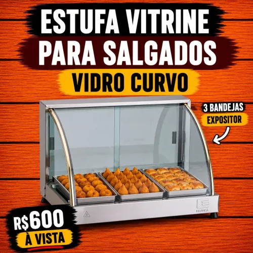 Estufa térmica para salgados 3 cubas