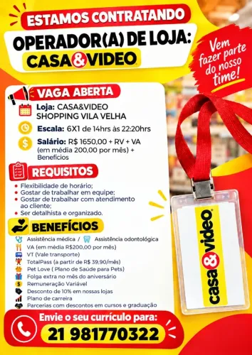 OPERADOR FISCAL, OPERADOR DE LOJA, PROMOTOR DE VENDAS