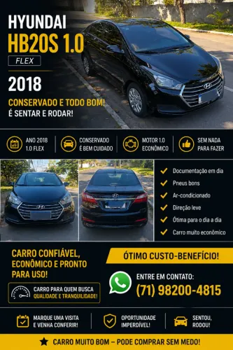 Hyundai HB20S C.plus/c.style1.0 Flex 12V Mec. 4P 2018