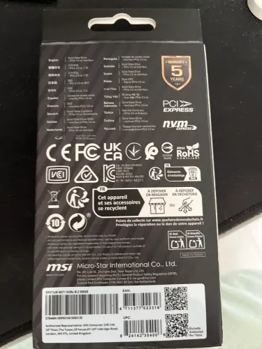 SSD 500 gg MSI Spatium