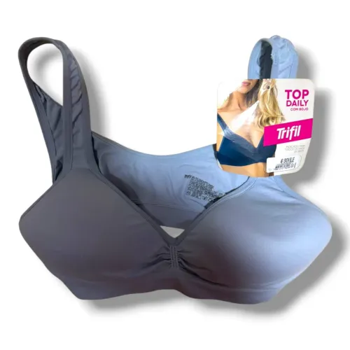 Sutiã Feminino Top Daily Com Bojo Azul Claro Snow Blue Trifil Tamanho 46