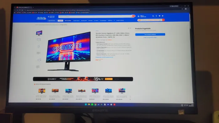 Monitor Gigabyte 27, QHD (2K), 165Hz, 0.5ms, 140% sRGB