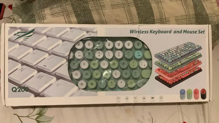 KIT TECLADO E MOUSE VINTAGE VERDE