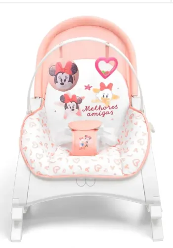 Cadeira de Descanso Vibratória Musical Happy Hop Minnie 0-20Kg Rosa
