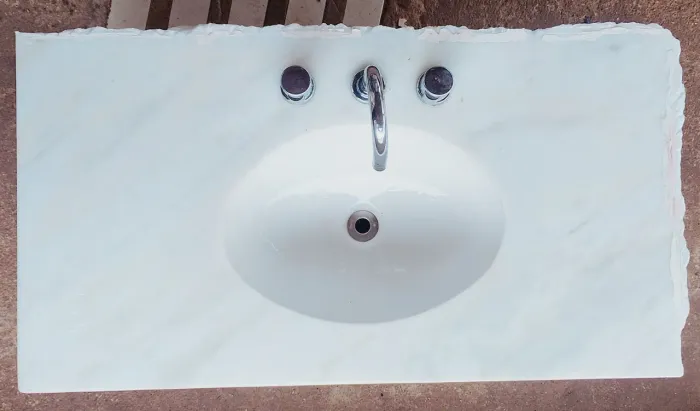 LAVATÓRIO EM MÁRMORE BRANCO PEÇA COMPLETA PRONTA PARA INSTALAR!!