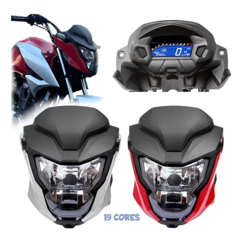 Kit Frente Farol Honda Cg Titan Fan 160 2025 Adaptada Para Titan Fan Start 2014 Até 2024